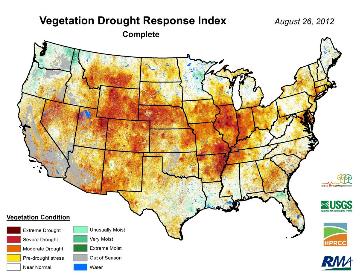 Vegetation Drought Response Index (VegDRI) for the first week of October in 2011.