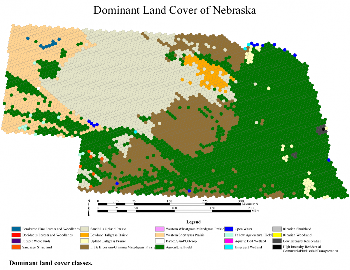 Nebraska GAP Dominant land cover classes