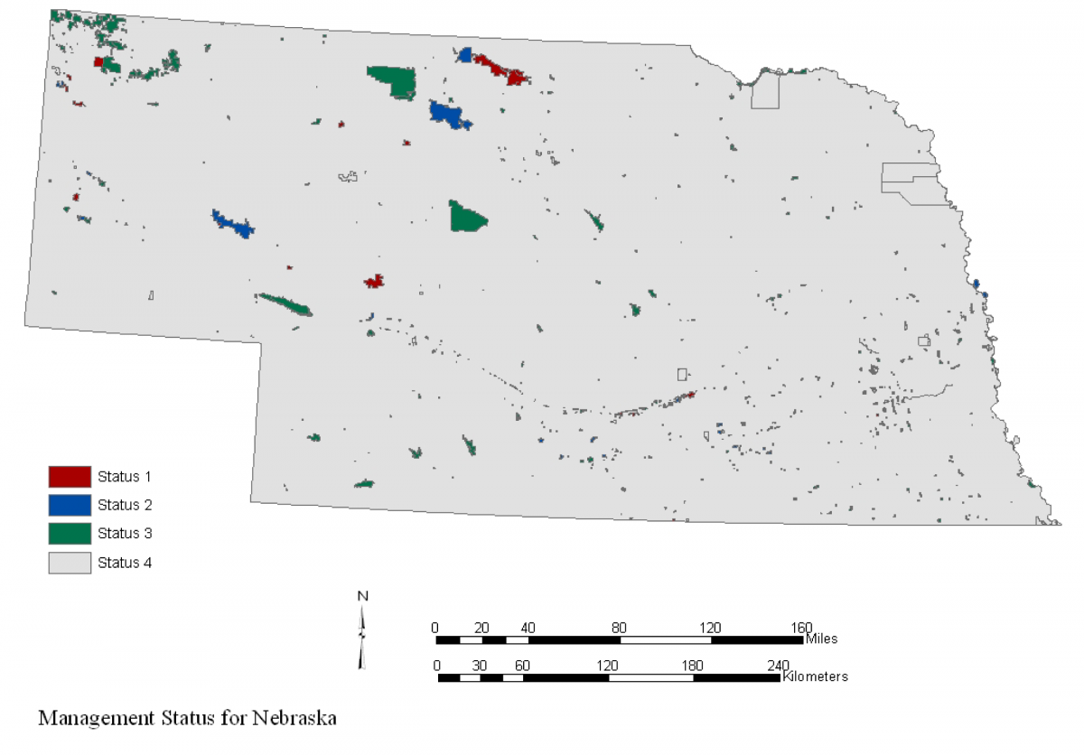 Nebraska GAP management status map