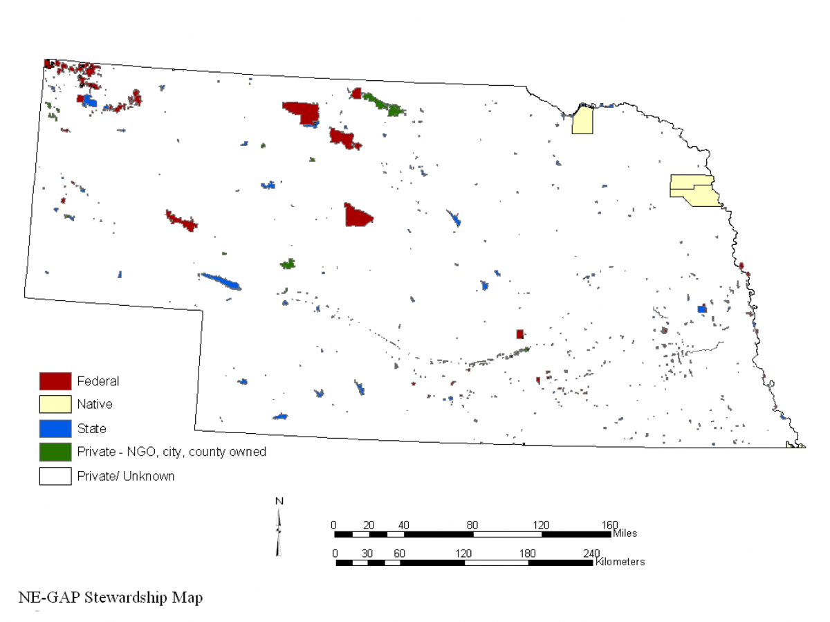 Nebraska GAP Stewardship map